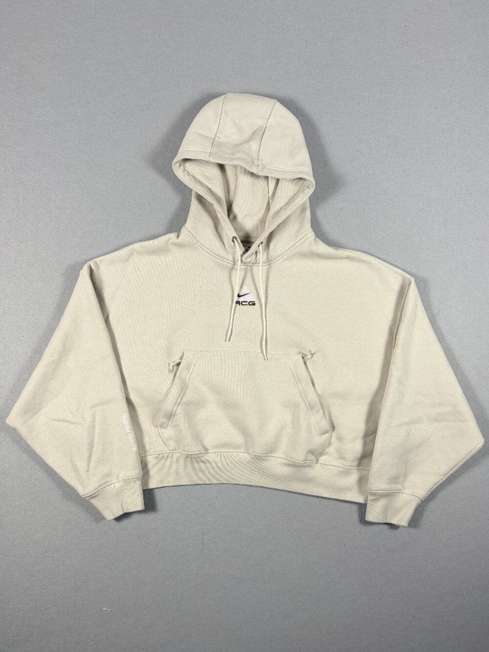 Nike ACG Therma‑FIT Women’s Cropped Hoodie Small Zip Pocket Pullover Fleece